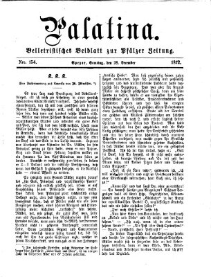 Palatina (Pfälzer Zeitung) Samstag 28. Dezember 1872