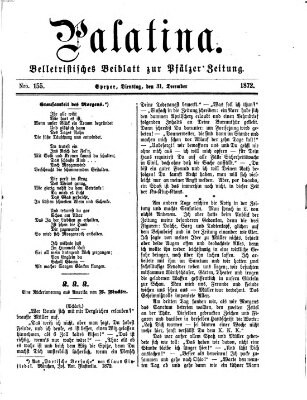 Palatina (Pfälzer Zeitung) Dienstag 31. Dezember 1872