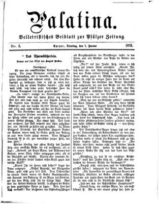 Palatina (Pfälzer Zeitung) Dienstag 7. Januar 1873