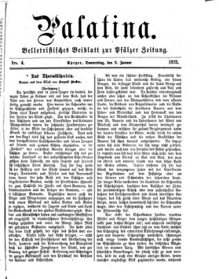 Palatina (Pfälzer Zeitung) Donnerstag 9. Januar 1873