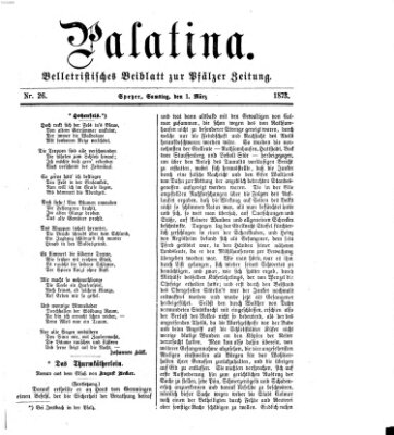 Palatina (Pfälzer Zeitung) Samstag 1. März 1873
