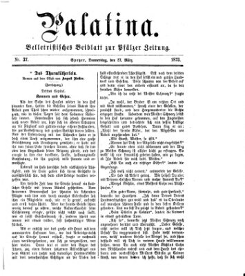 Palatina (Pfälzer Zeitung) Donnerstag 27. März 1873