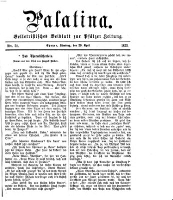 Palatina (Pfälzer Zeitung) Dienstag 29. April 1873