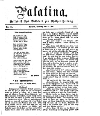 Palatina (Pfälzer Zeitung) Samstag 24. Mai 1873