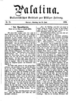 Palatina (Pfälzer Zeitung) Samstag 28. Juni 1873