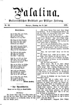 Palatina (Pfälzer Zeitung) Dienstag 15. Juli 1873