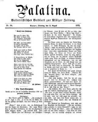 Palatina (Pfälzer Zeitung) Dienstag 12. August 1873