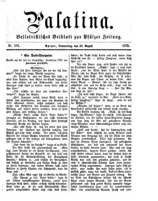 Palatina (Pfälzer Zeitung) Donnerstag 28. August 1873