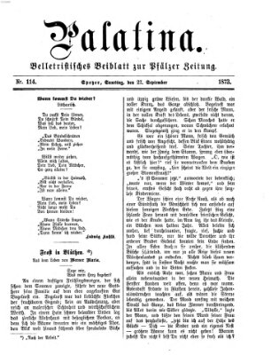 Palatina (Pfälzer Zeitung) Samstag 27. September 1873