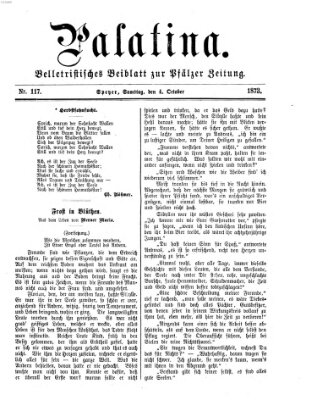 Palatina (Pfälzer Zeitung) Samstag 4. Oktober 1873