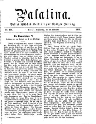 Palatina (Pfälzer Zeitung) Donnerstag 13. November 1873