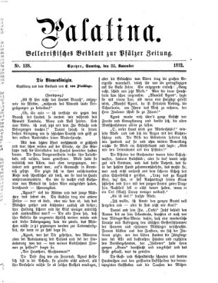 Palatina (Pfälzer Zeitung) Samstag 22. November 1873