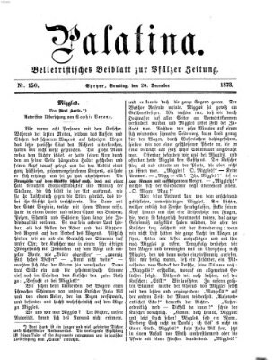 Palatina (Pfälzer Zeitung) Samstag 20. Dezember 1873