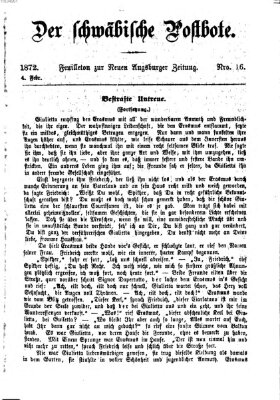 Der schwäbische Postbote (Neue Augsburger Zeitung) Sonntag 4. Februar 1872