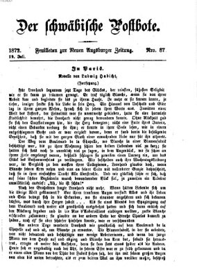 Der schwäbische Postbote (Neue Augsburger Zeitung) Freitag 19. Juli 1872