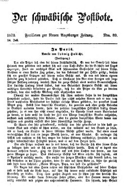 Der schwäbische Postbote (Neue Augsburger Zeitung) Mittwoch 24. Juli 1872