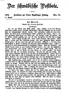 Der schwäbische Postbote (Neue Augsburger Zeitung) Sonntag 11. August 1872