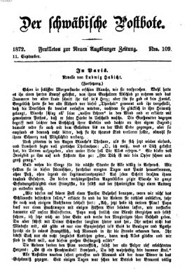 Der schwäbische Postbote (Neue Augsburger Zeitung) Mittwoch 11. September 1872