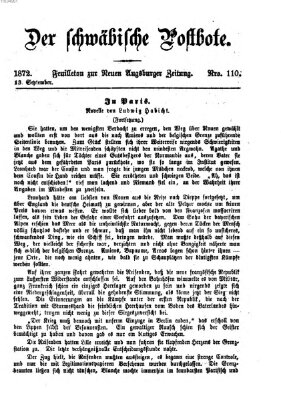 Der schwäbische Postbote (Neue Augsburger Zeitung) Freitag 13. September 1872