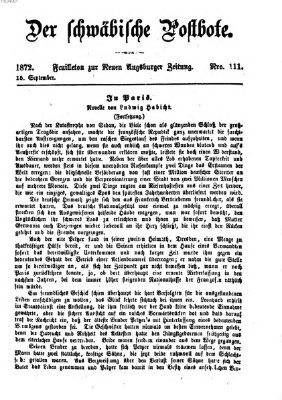 Der schwäbische Postbote (Neue Augsburger Zeitung) Sonntag 15. September 1872