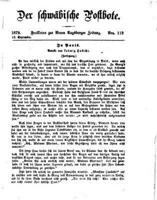 Der schwäbische Postbote (Neue Augsburger Zeitung) Mittwoch 18. September 1872