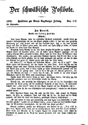 Der schwäbische Postbote (Neue Augsburger Zeitung) Freitag 20. September 1872