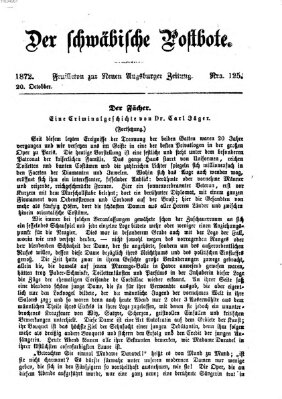 Der schwäbische Postbote (Neue Augsburger Zeitung) Sonntag 20. Oktober 1872