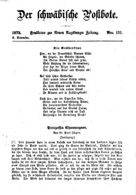 Der schwäbische Postbote (Neue Augsburger Zeitung) Sonntag 3. November 1872