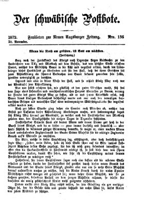 Der schwäbische Postbote (Neue Augsburger Zeitung) Mittwoch 20. November 1872