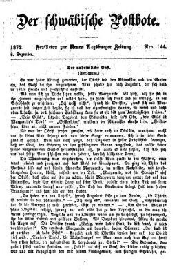 Der schwäbische Postbote (Neue Augsburger Zeitung) Sonntag 8. Dezember 1872