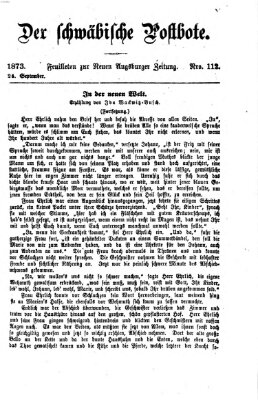 Der schwäbische Postbote (Neue Augsburger Zeitung) Mittwoch 24. September 1873