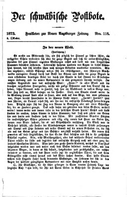 Der schwäbische Postbote (Neue Augsburger Zeitung) Sonntag 5. Oktober 1873