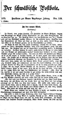 Der schwäbische Postbote (Neue Augsburger Zeitung) Mittwoch 8. Oktober 1873