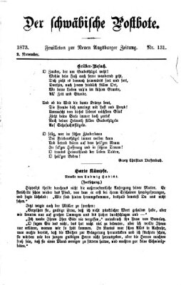 Der schwäbische Postbote (Neue Augsburger Zeitung) Sonntag 2. November 1873