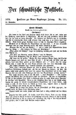 Der schwäbische Postbote (Neue Augsburger Zeitung) Donnerstag 13. November 1873