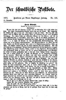 Der schwäbische Postbote (Neue Augsburger Zeitung) Dienstag 18. November 1873