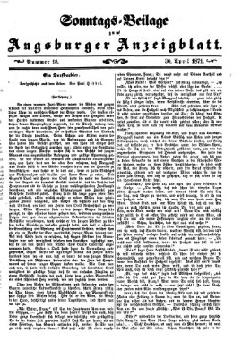 Augsburger Anzeigeblatt. Sonntags-Beilage zum Augsburger Anzeigblatt (Augsburger Anzeigeblatt) Sonntag 30. April 1871