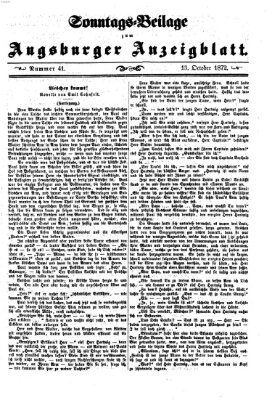 Augsburger Anzeigeblatt. Sonntags-Beilage zum Augsburger Anzeigblatt (Augsburger Anzeigeblatt) Sonntag 13. Oktober 1872