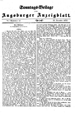 Augsburger Anzeigeblatt. Sonntags-Beilage zum Augsburger Anzeigblatt (Augsburger Anzeigeblatt) Sonntag 29. Dezember 1872