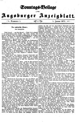 Augsburger Anzeigeblatt. Sonntags-Beilage zum Augsburger Anzeigblatt (Augsburger Anzeigeblatt) Sonntag 5. Januar 1873