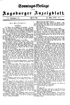 Augsburger Anzeigeblatt. Sonntags-Beilage zum Augsburger Anzeigblatt (Augsburger Anzeigeblatt) Sonntag 16. März 1873