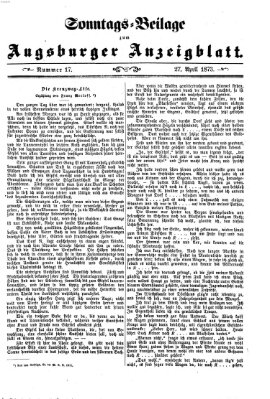 Augsburger Anzeigeblatt. Sonntags-Beilage zum Augsburger Anzeigblatt (Augsburger Anzeigeblatt) Sonntag 27. April 1873