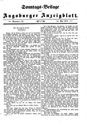 Augsburger Anzeigeblatt. Sonntags-Beilage zum Augsburger Anzeigblatt (Augsburger Anzeigeblatt) Sonntag 11. Mai 1873