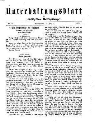 Unterhaltungsblatt zur Kaiserslauterer Zeitung (Pfälzische Volkszeitung) Mittwoch 17. Januar 1872