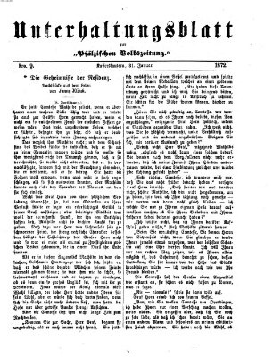 Unterhaltungsblatt zur Kaiserslauterer Zeitung (Pfälzische Volkszeitung) Mittwoch 31. Januar 1872