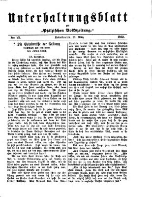 Unterhaltungsblatt zur Kaiserslauterer Zeitung (Pfälzische Volkszeitung) Mittwoch 27. März 1872