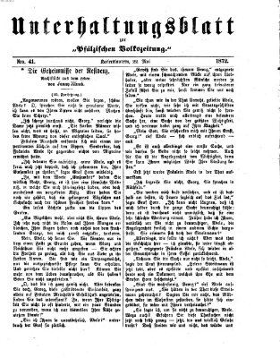 Unterhaltungsblatt zur Kaiserslauterer Zeitung (Pfälzische Volkszeitung) Mittwoch 22. Mai 1872