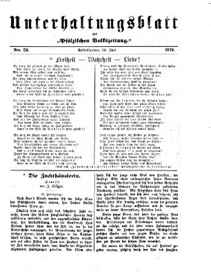 Unterhaltungsblatt zur Kaiserslauterer Zeitung (Pfälzische Volkszeitung) Sonntag 30. Juni 1872