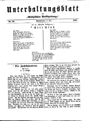 Unterhaltungsblatt zur Kaiserslauterer Zeitung (Pfälzische Volkszeitung) Mittwoch 3. Juli 1872