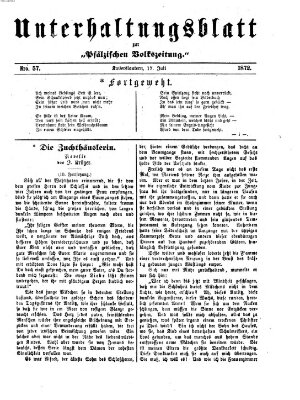 Unterhaltungsblatt zur Kaiserslauterer Zeitung (Pfälzische Volkszeitung) Mittwoch 17. Juli 1872